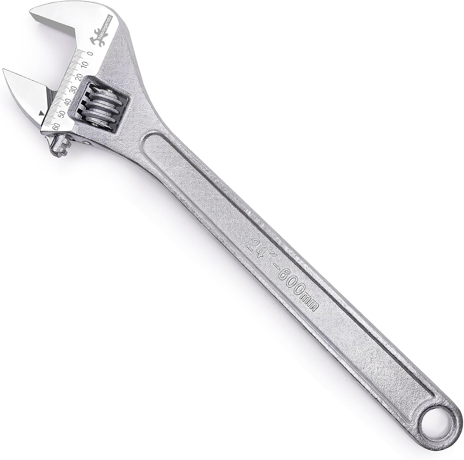 Navegando 24 Inch Large Heavy Duty Adjustable Wrench, 2.36 Inch Big Jaw Opening, High Titanium Steel Forged Industrial Long Handle Wrench for Automotive, Construction, Farm Repair