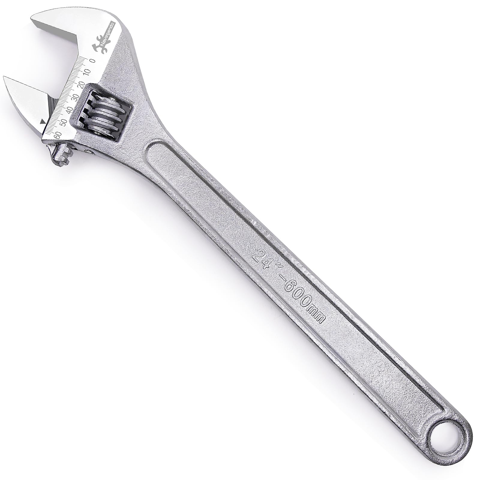 Navegando 24 Inch Large Heavy Duty Adjustable Spanner, 2.36 Inch Big Jaw Opening, High Titanium Steel Forged Industrial Long Handle Wrench for Automotive, Construction, Agricultural Repair