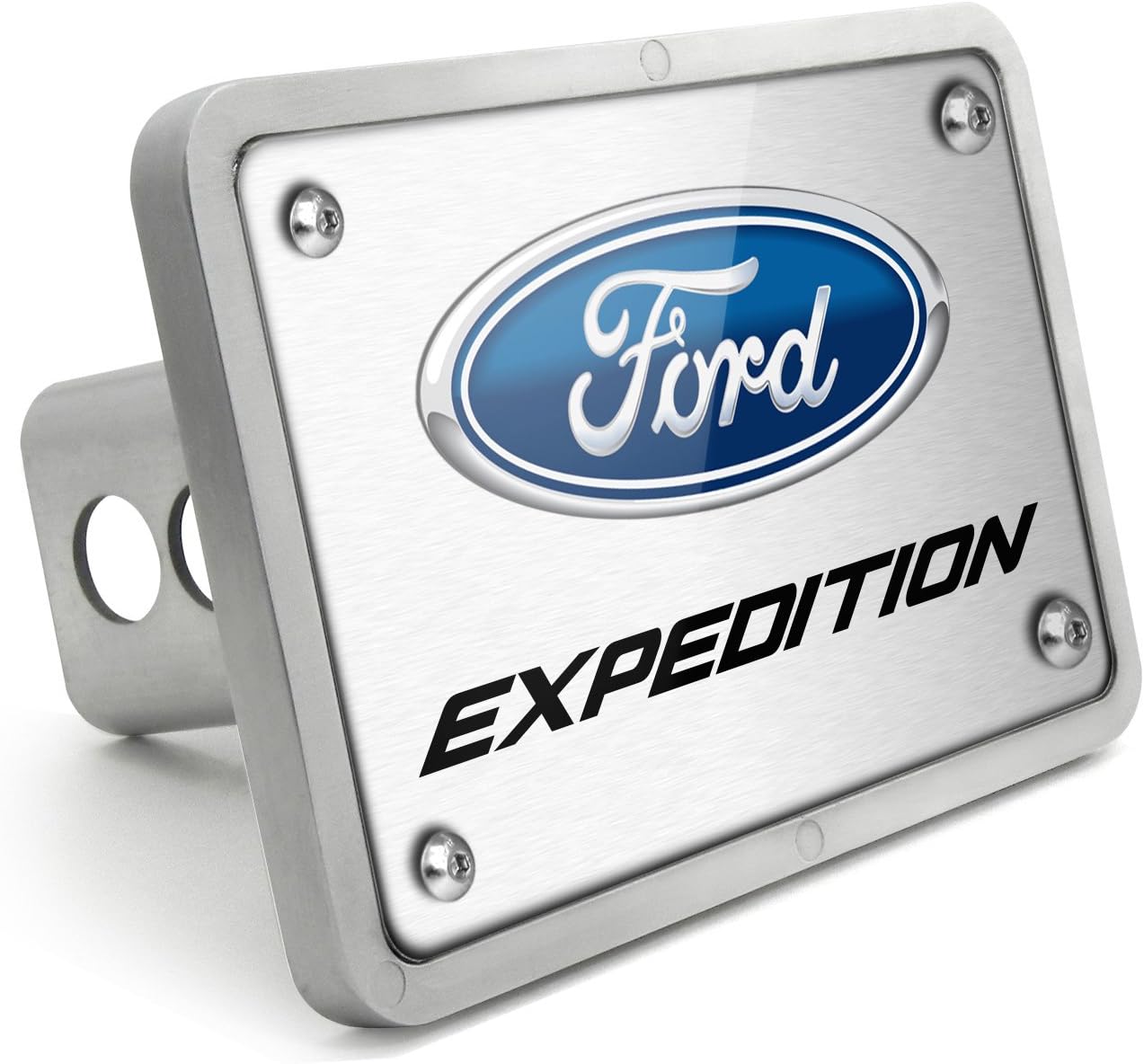 iPick Image for Ford Expedition Black Carbon Fiber Look Plate Billet Aluminum 2 inch Tow Hitch Cover - Official Licensed