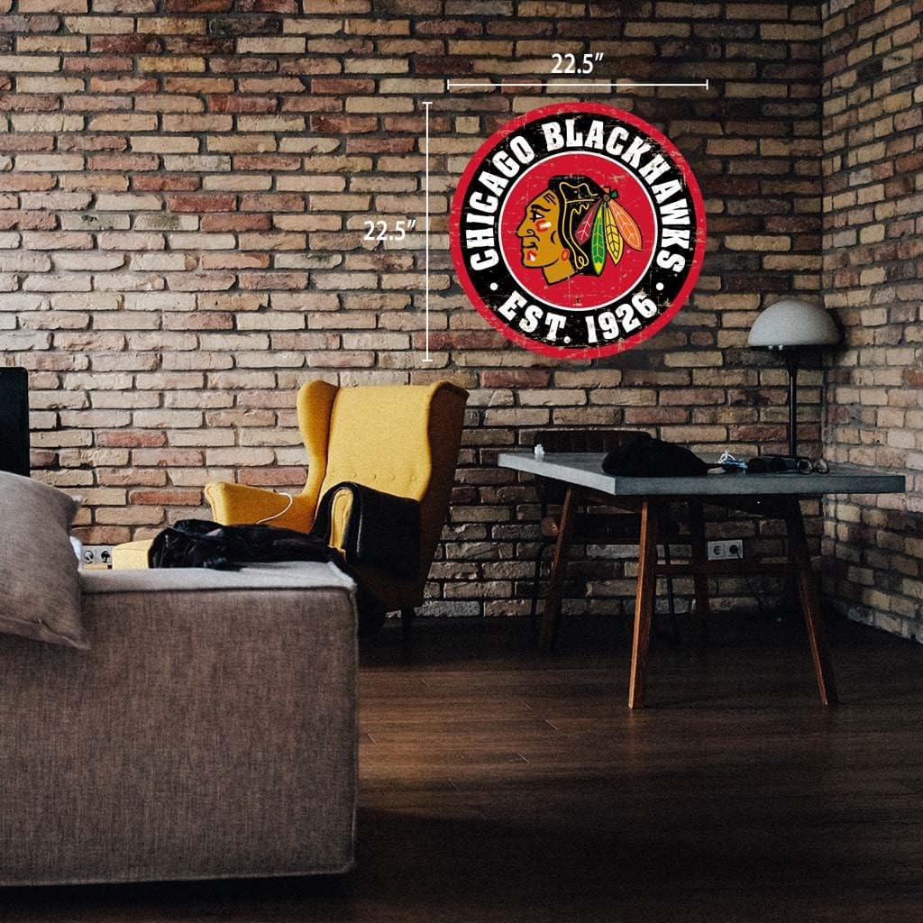 Sports Decor 22" Round Distressed Sign