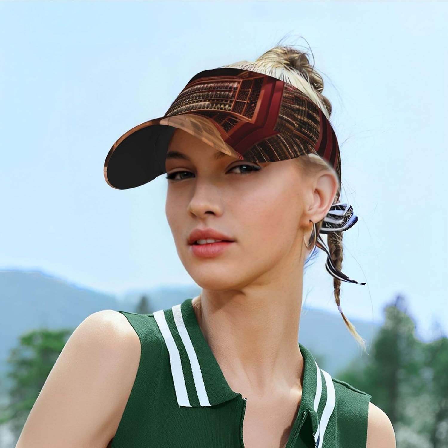 Red Wine Cellar Print Foldable Sun Visor Hat Lightweight Adjustable Sun Visor Hat Outdoor Sports Cap for Adults
