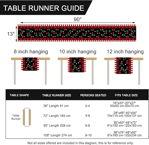 Miniatura 7 de Seliem Camino de mesa de ratón rojo y negro, divertido diseño de lunares para el hogar, decoración de cocina para el hogar, vacaciones de invierno,