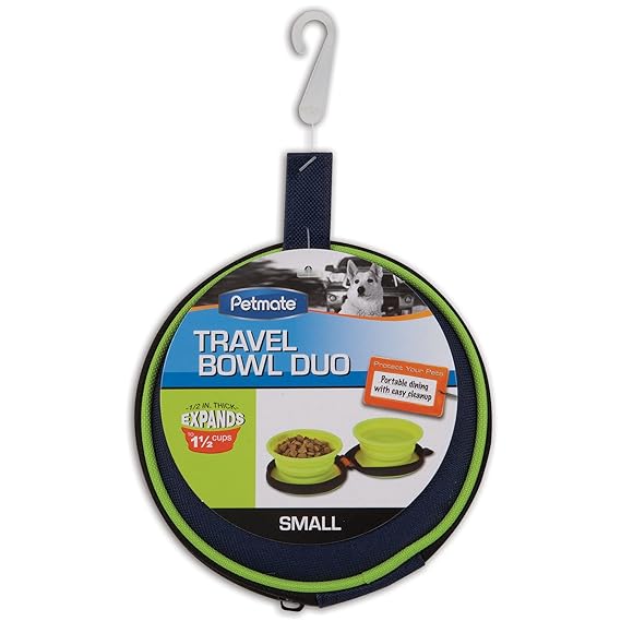 Petmate 3-Cup Silicone Duo Travel Bowl