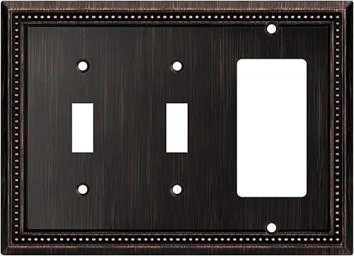 Vista 551 de Henne Bery Sunken Pearls - placa decorativa de pared para interruptor (Palanca simple, 2 unidades, níquel satinado)