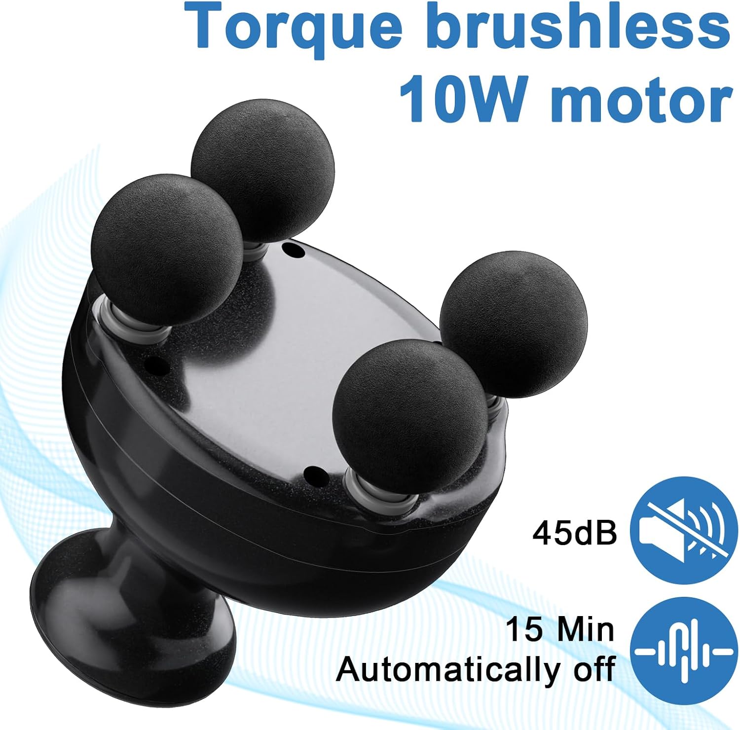 DEITY 4 Heads Handheld Massage Gun Deep Tissue, Electric Body Massager, Percussion Muscle Massager for Easing Shoulder and Back Tension, with Reverse Thrust Function