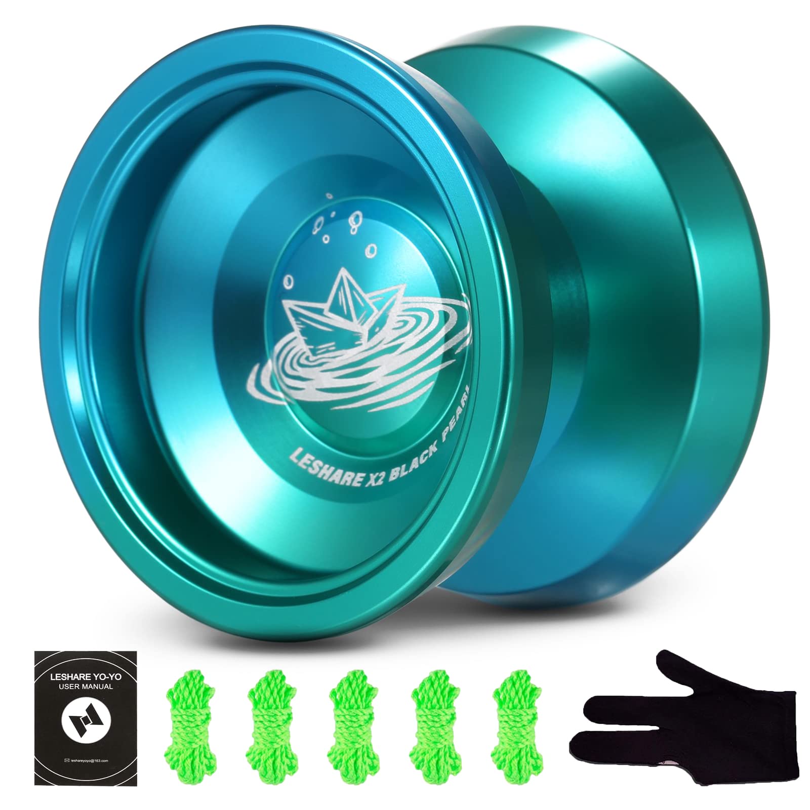 LESHARE Professional Unresponsive Yoyo Aluminum Ball Bearing Yo yo Concave Gold Plated for Pro, Intermediate, Advanced Players, Aurora Green (B07F9SDYH5) Amazon Price History, Amazon Price Tracker