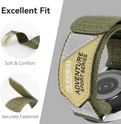 Miniatura 3 de dodokie Compatible con correas de reloj Samsung de 0.787 in, correa deportiva resistente de nailon para Galaxy Watch 6 Classic de 431.850 in, Watch