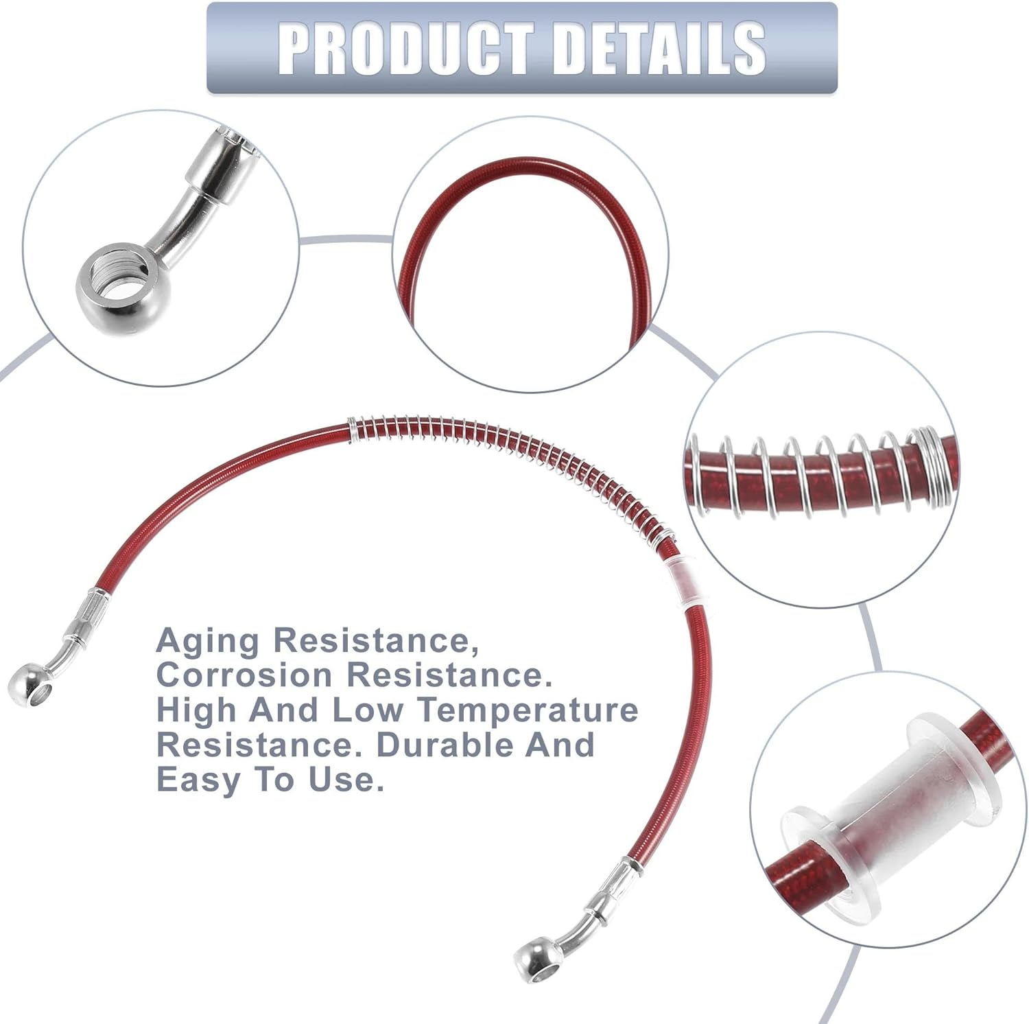 オートバイホース 10mm ID 50cm-1M 130cm-2M オートバイ油圧ブレーキライン オイルホースパイプ ステンレススチ