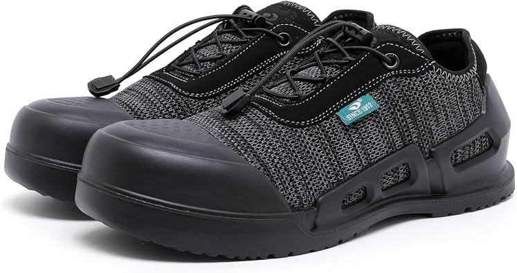DRKA Mens Work Boots Steel Toe, Slip Resistant Safety Shoes Waterproof, Anti Puncture Composite Toe Boot for Construction, Warehouse, Industrial Work