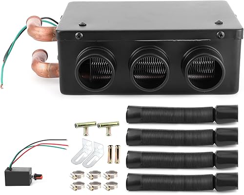 Tyenaza Calentador de ventilador de automóvil, descongelador de coche de 12 V, 50 W, 3 agujeros, portátil, calentador de calentamiento rápido, para