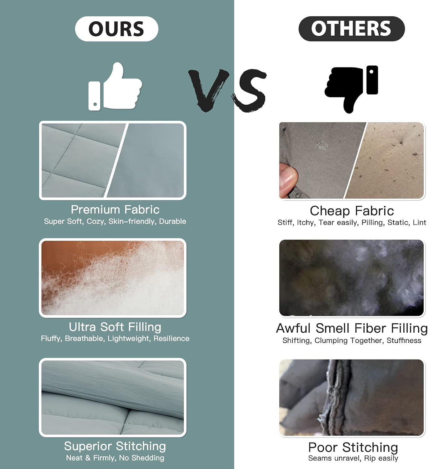 RECYCO Full Queen Comforter Set, Lightweight Ultra Soft Down Alternative Quilted Comforter, Duvet Insert Bedding Sets with Pillow Sham for All Season, Sage Green - Image 7