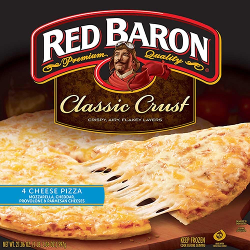 Red Baron Four Cheese Classic Crust Pizza, 21.06 Ounce -- 16 per case.