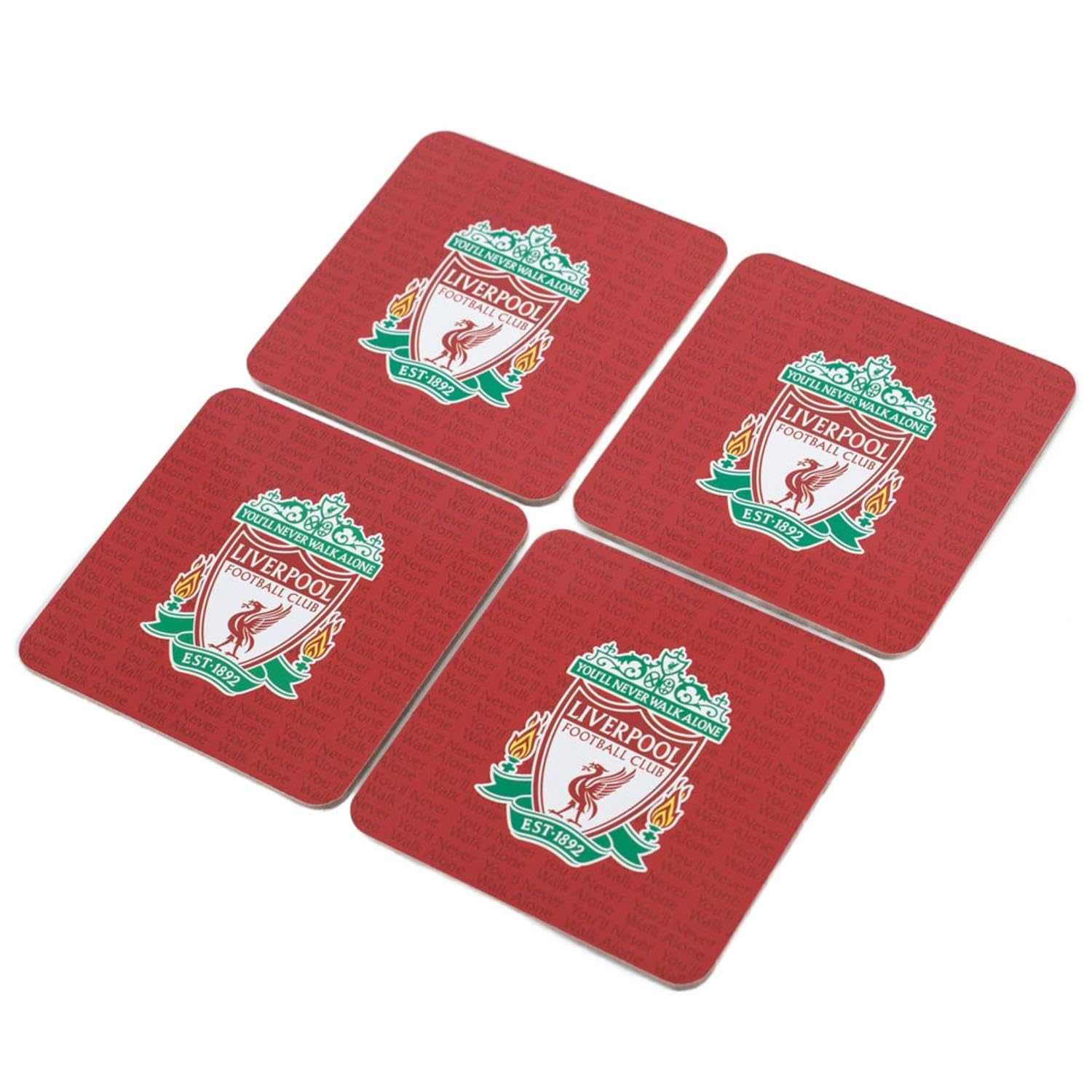 Liverpool F.c. Red/Green Liverpool Fc Cork Coaster (Pack Of 4) (One Size) ()