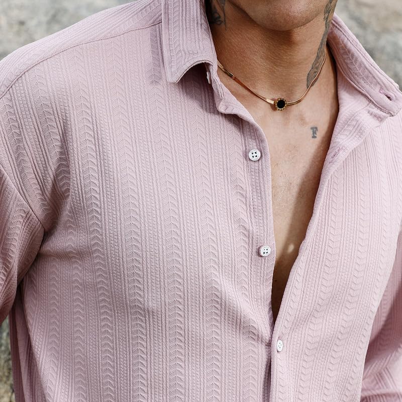 Image of CAHOOT Men's Solid Utility Shirt | Casual Wear | Spread Collar | Long Sleeve | Button Closure | Shirt Crafted with Comfort Fit for Everyday Wear