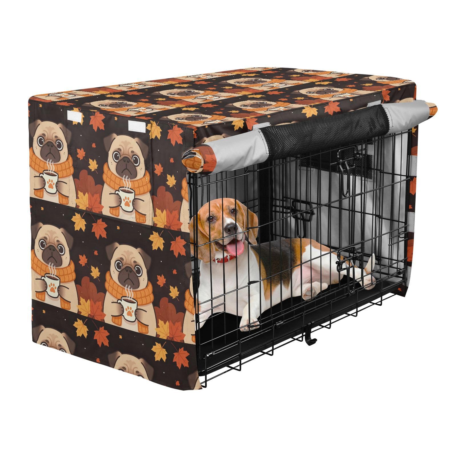 Housse de cage pour chien en voiture pour des escapades d'automne sereines