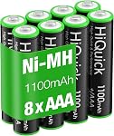 HiQuick 16 Pack AAA Batteries Rechargeable, 1100mAh High Capacity Pre-Charged AAA Ni-MH Batteries 1.2 Volt