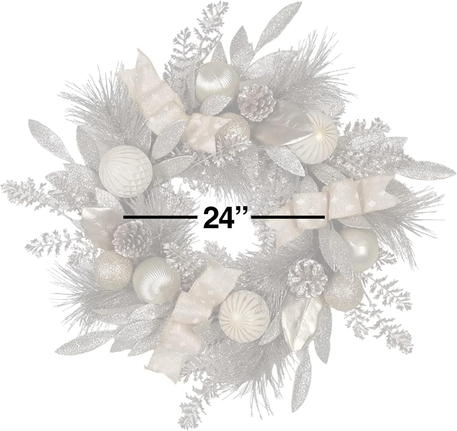 24-Inch Silver and Gold Champagne Rattan Wreath