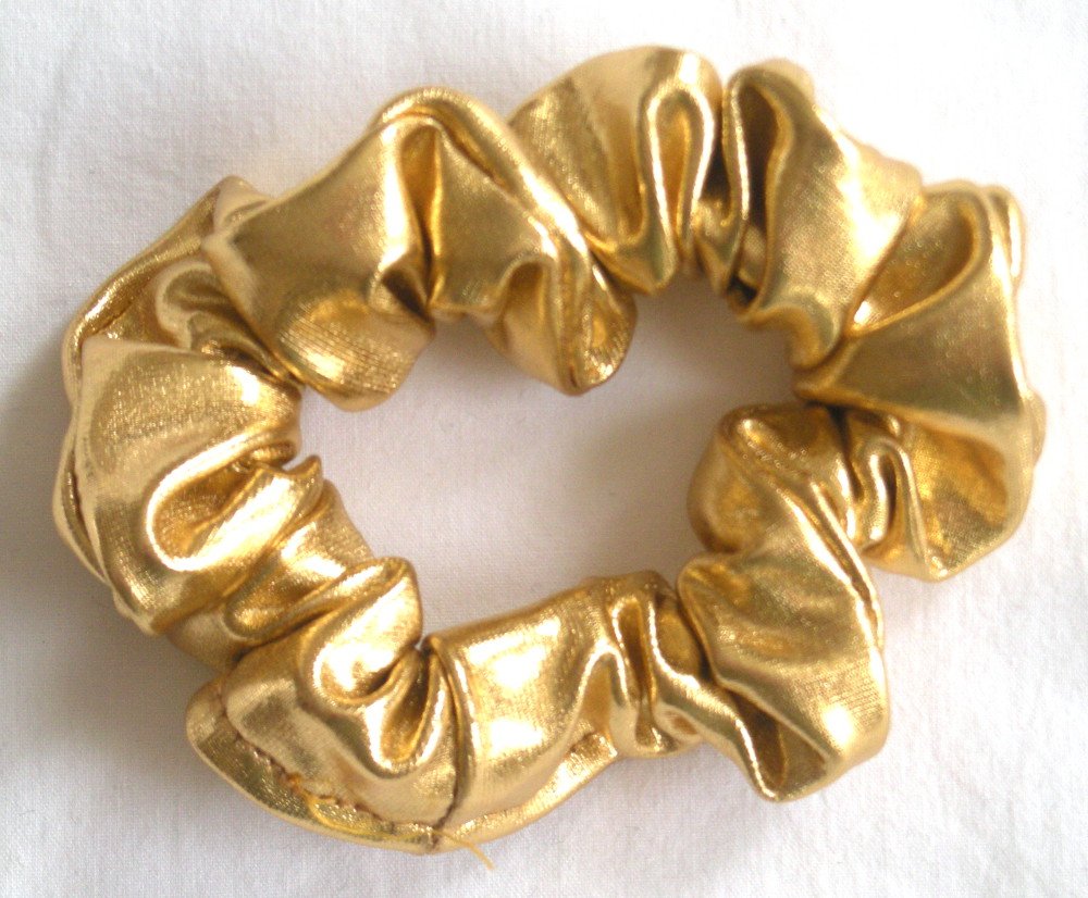 Gold Metallic Hair Scrunchy Full