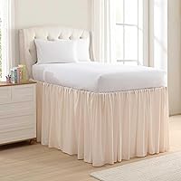 Laura Ashley Pink Twin XL Bed Skirt - Wrinkle-Resistant Microfiber, 42" Drop, Tailored 3-Sided Design for Dorm & Bedroom