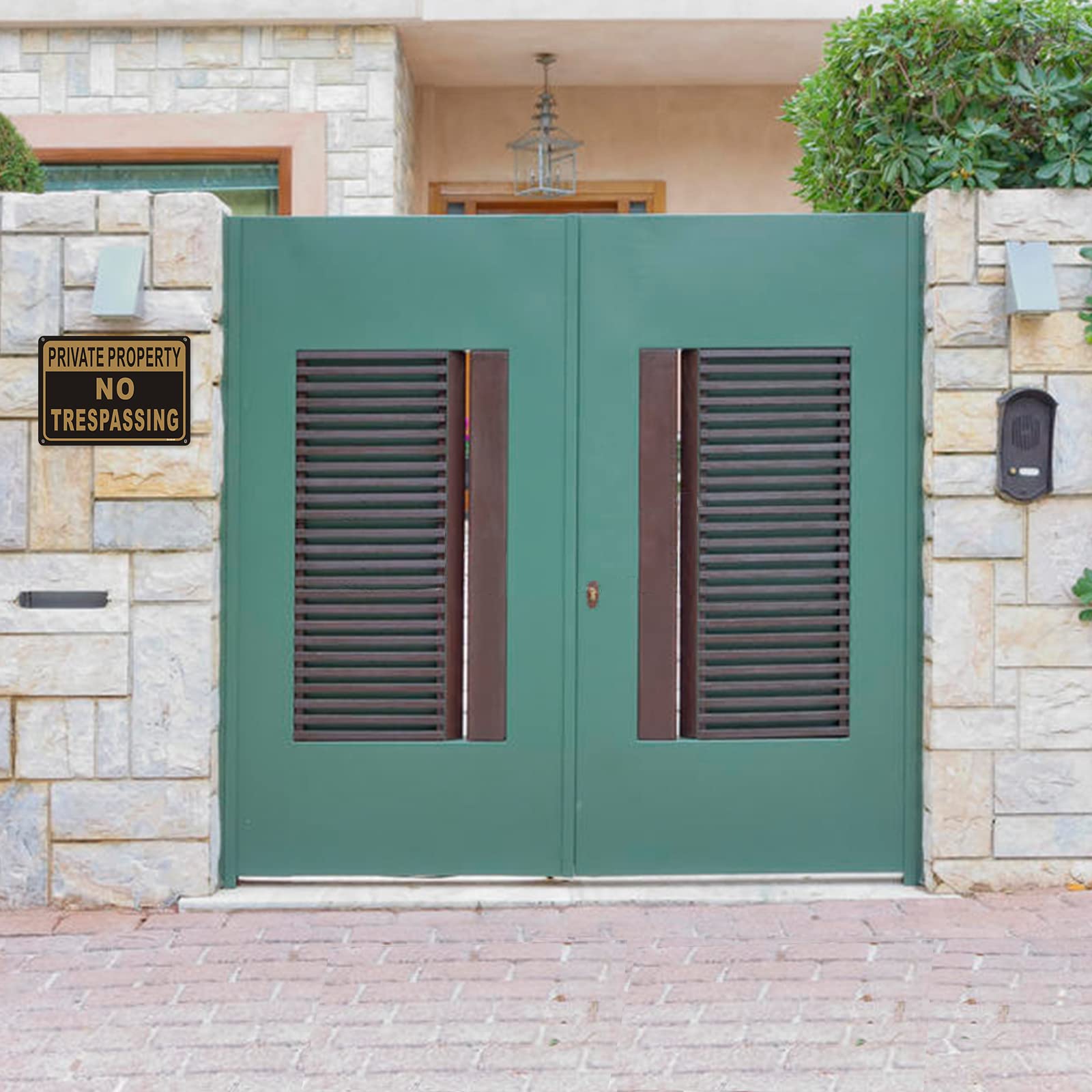 Lot De 2 Panneaux Réfléchissants « Private Property No Trespassing » En