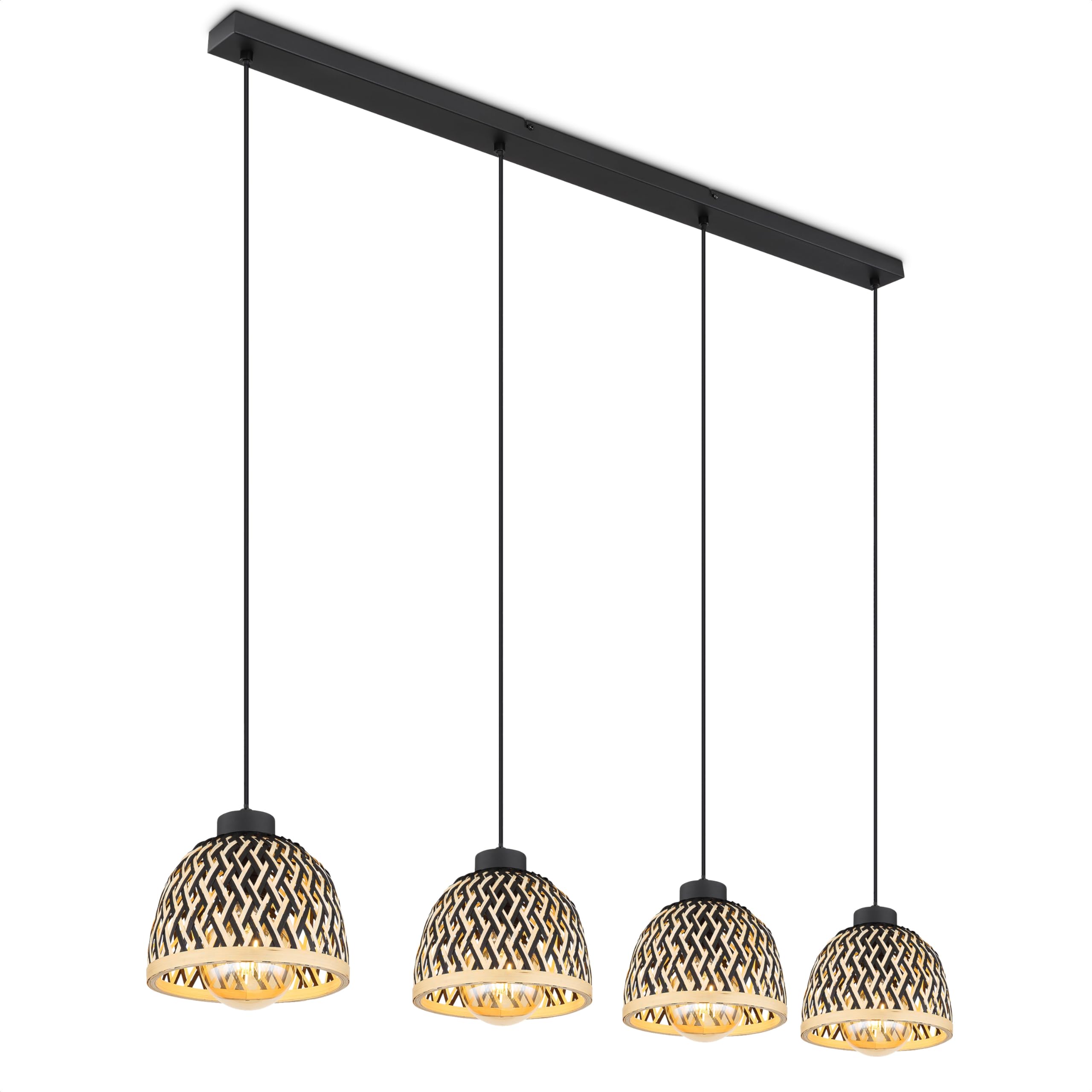 INNOVATE LED Pendelleuchte schwarz Bambus Pendelleuchte Esstisch Lampen  hngend Hngelampe Wohnzimmer 4x E27 Hngeleuchten & Pendelleuchten Hngeleuchte  schwarz 4 flammig Bambus Lampe Halbkorb : Amazon.de: Beleuchtung