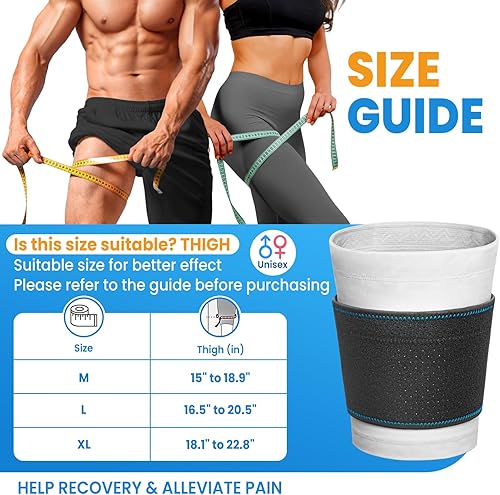 Miniatura 5 de Mangas de compresión para muslos de la corva, 1 manga de compresión transpirable para la parte superior de la pierna para hombres y mujeres,