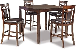 Signature Design by Ashley Bennox 5 Piece Counter Height Dining Set, Includes Table & 4 Barstools, Brown
