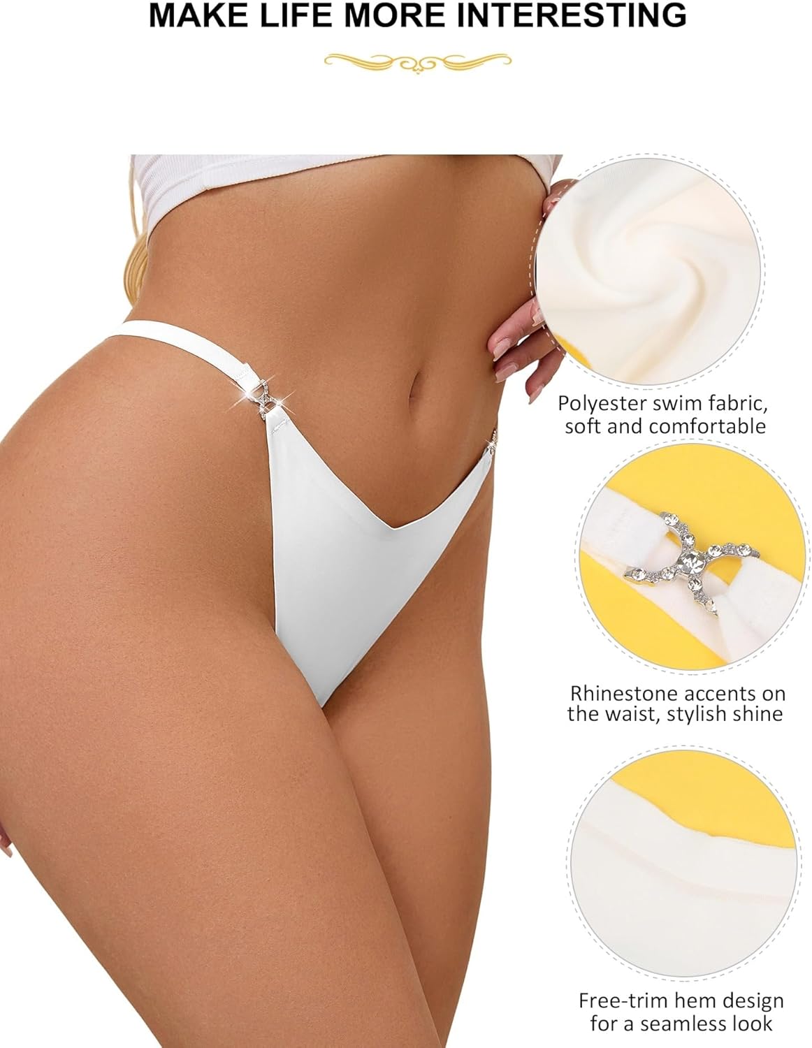 ohyeah Sexy G-String Thongs Panties for Women Cotton Crotch Cheeky Underwear Low Rise Tanga T-Back Micro Thong Bikini Panties - Image 5