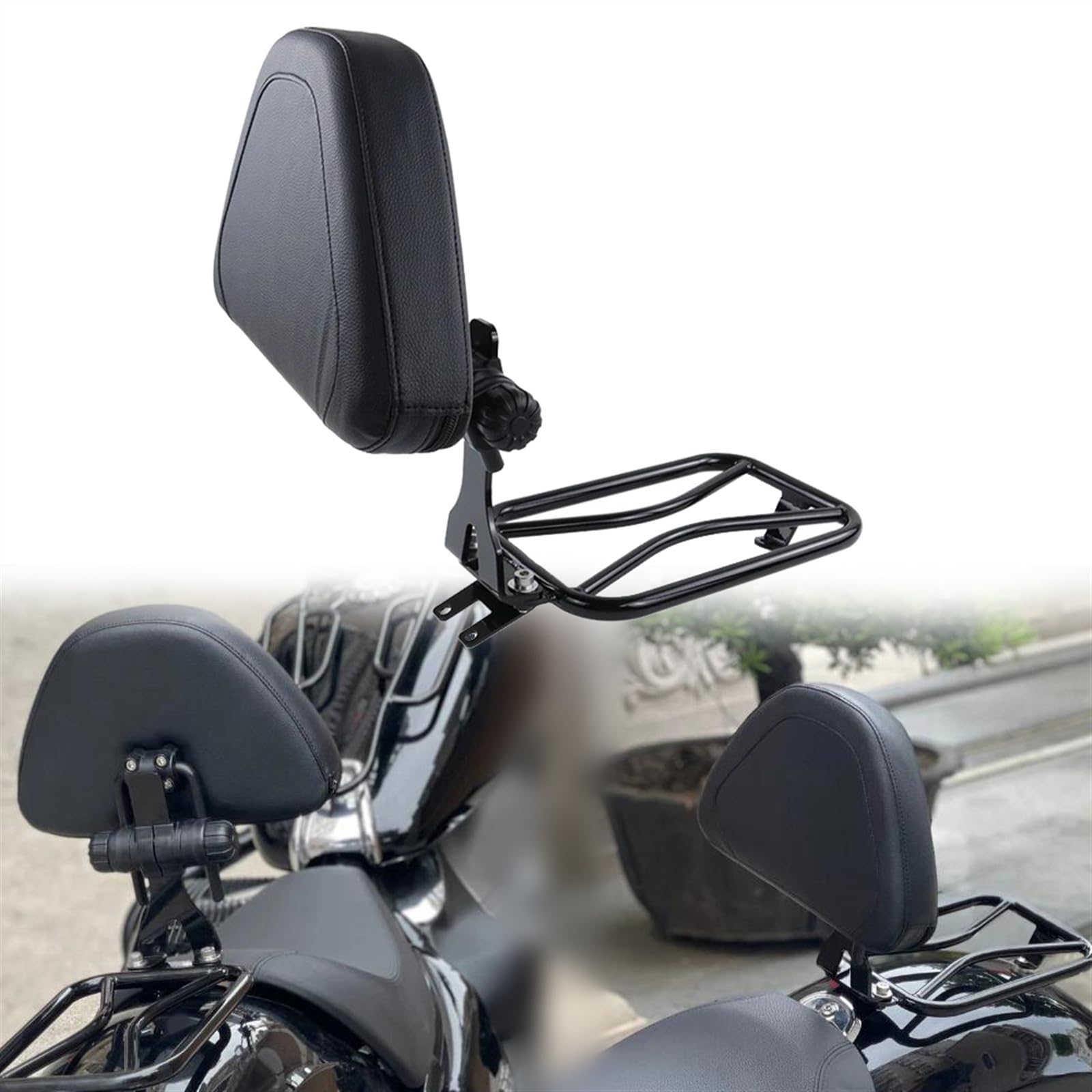 Coussin de dossier de pilote R18 avec porte-bagages arrière et sissy bar solo