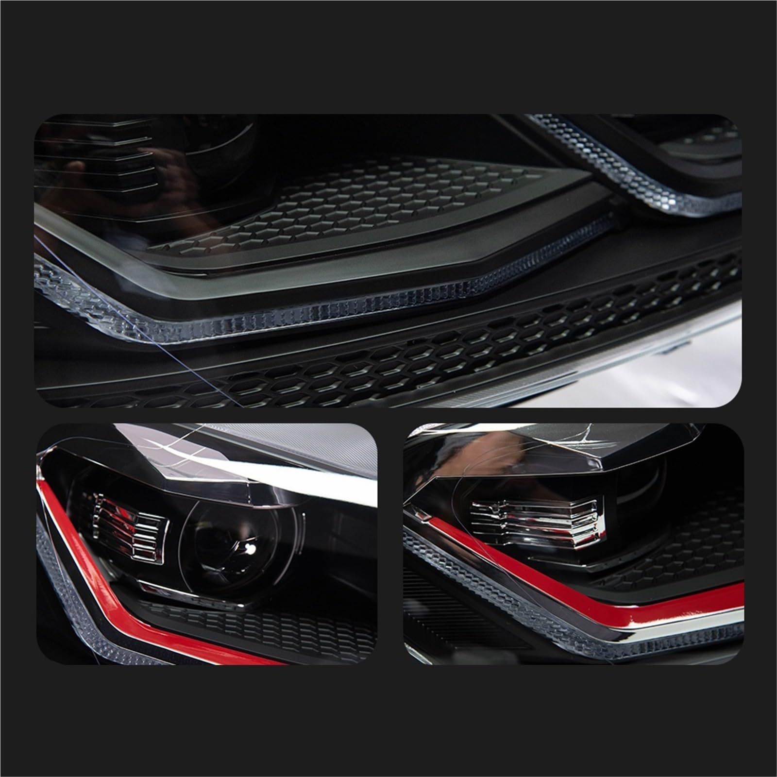 Compatibile con i fari VW Golf 7 MK7 GTI 2013-2017 Aggiornamento Golf 7.5 Styling LED DRL Dual Car Accesorios Modificato(RED,RHD)