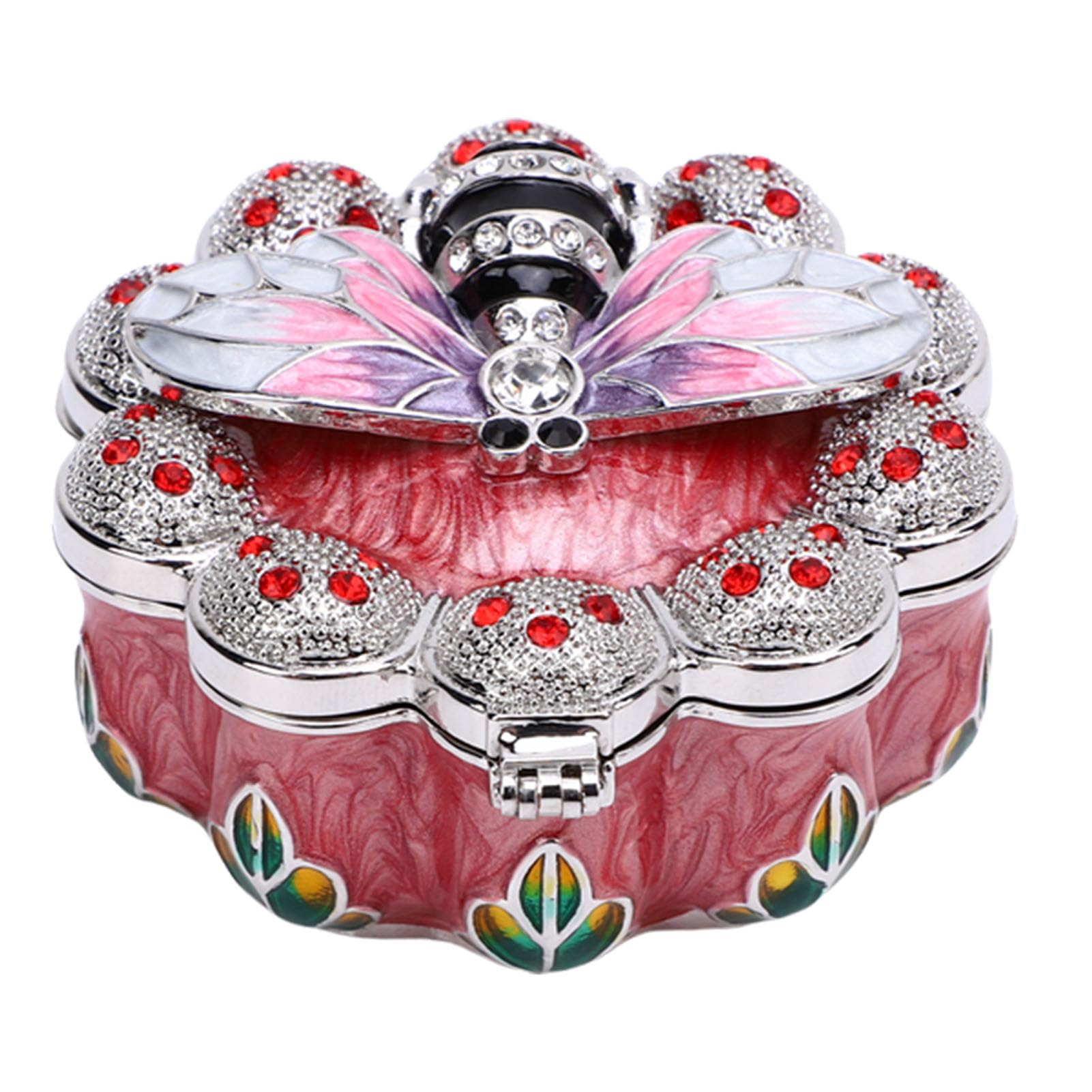 Organisateur de bibelots de coiffeuse boîte à bijoux vintage métal strass pour bague