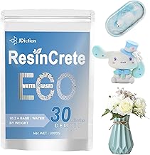JDiction ResinCrete, 3000g Water Based Casting Resin for Beginners, 20-30Minutes Demold, Fast Curing Terrazzo Resin, Self Leveling, Easy Mix Casting and Coating Resin