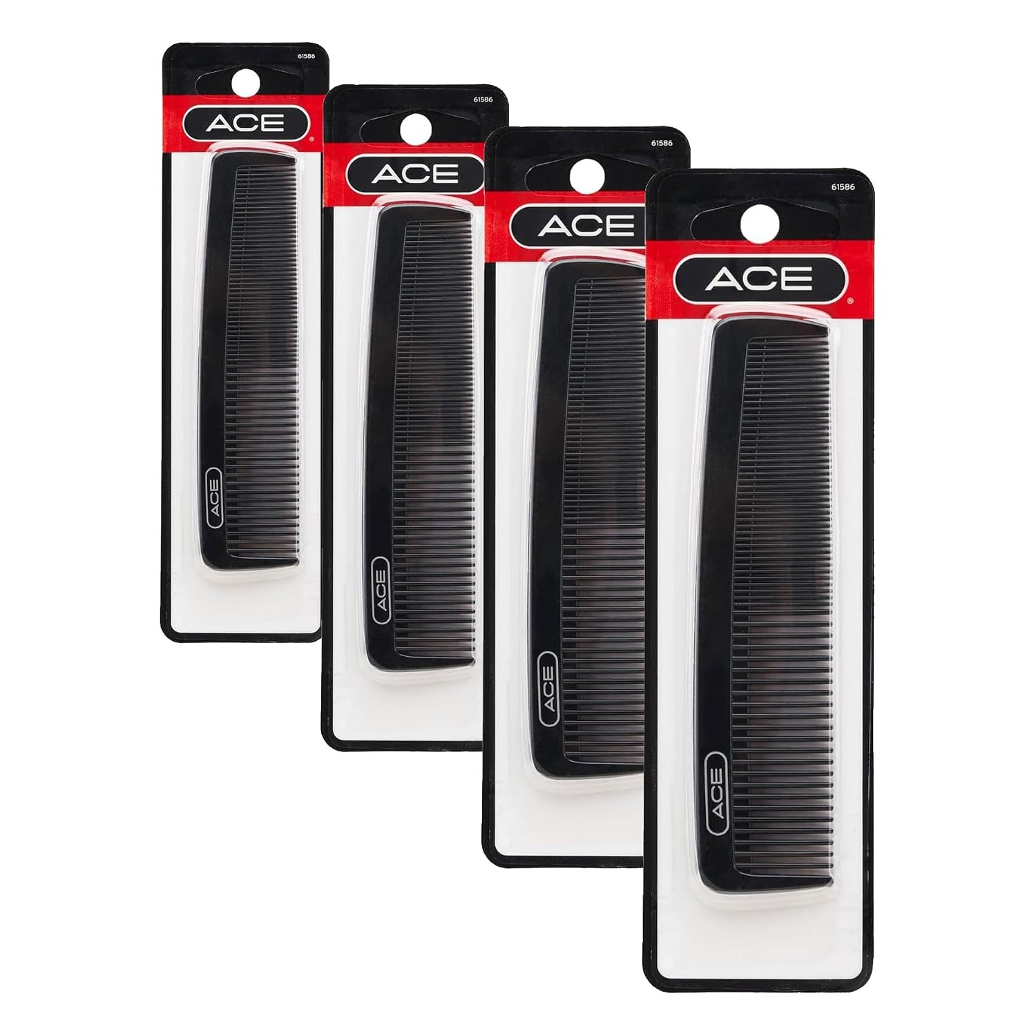 GOODY ACE Pocket Hair Comb for Men – 5 Inch, Black - Great for All Hair Types - Fine Comb Teeth for Thin to Medium Hair, Durable for Everyday and Professional Use