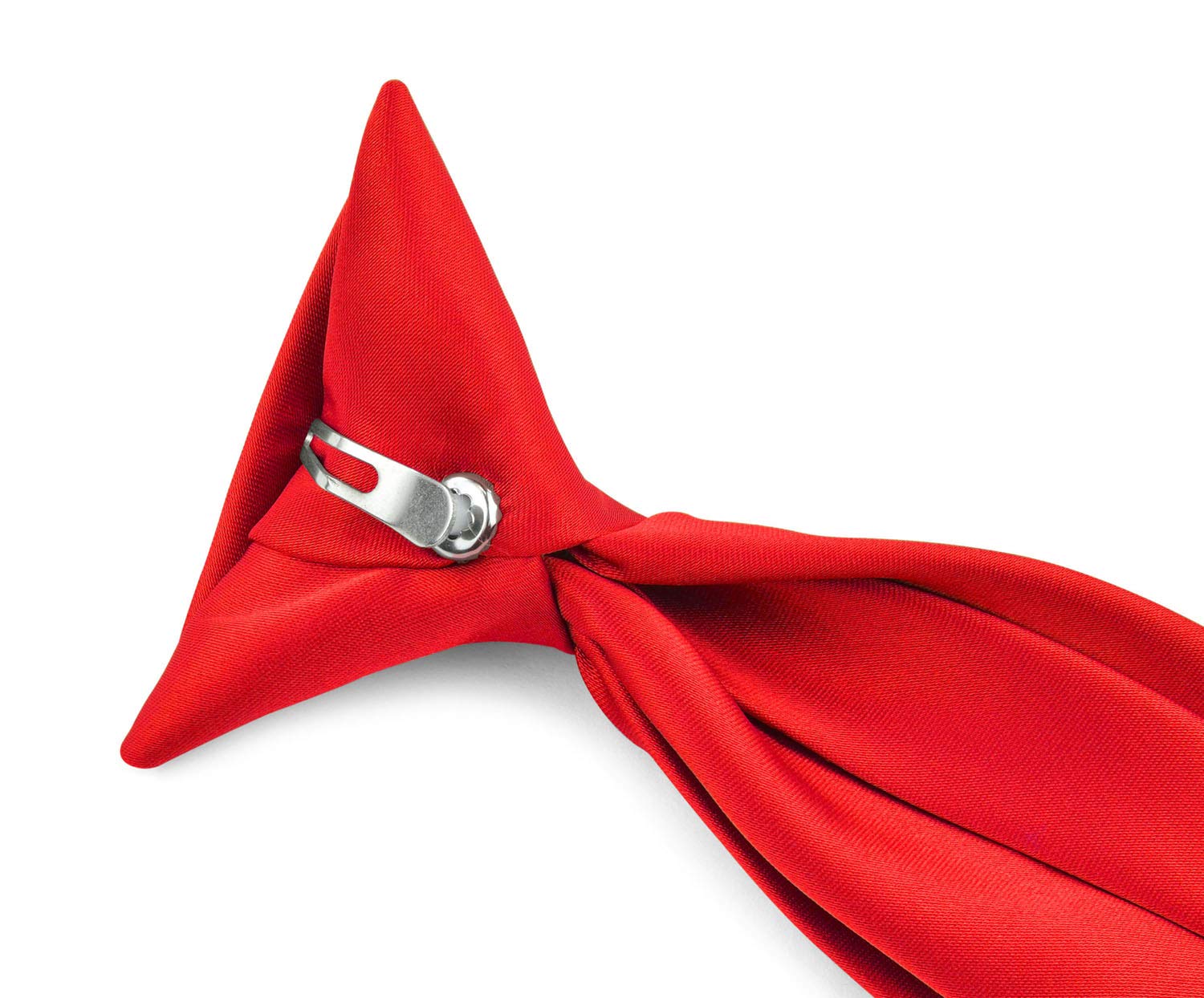 Moda Di Raza - Cravatta da ragazzo Clip su Cravatta - Bambini Bambini Poliestere Tinta unita - Rosso 8", Rosso, taglia unica