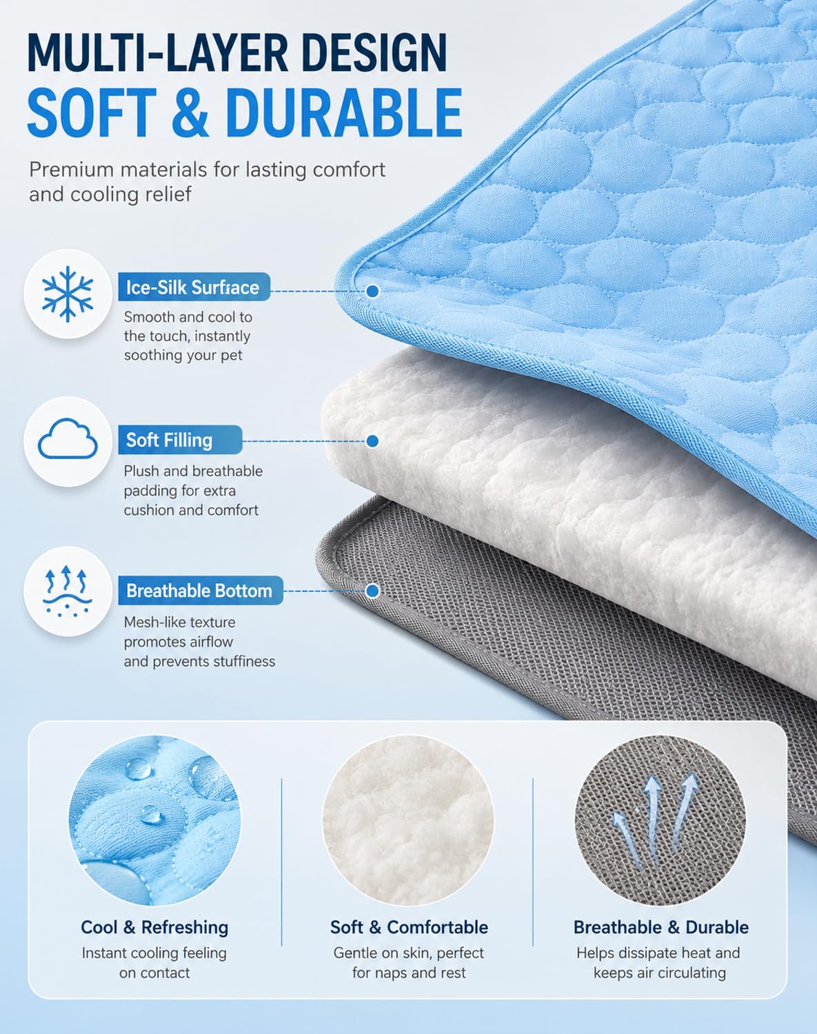 Novaras Alfombra Refrescante para Perros, Alfombrilla Transpirable De Seda Fría para Perros (Lavable), Almohadilla Refrescante Antideslizante para Perros Y Gatos; Apta para Sofá (Marrón,XL)