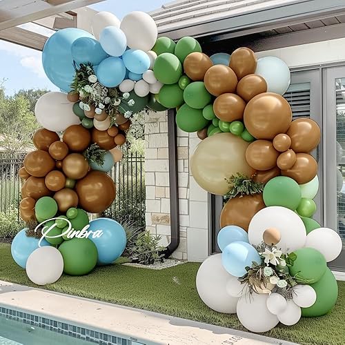 Miniatura 7 de Guirnalda de globos marrones de doble relleno, globos de color marrón oscuro, de diferentes tamaños, 18125 pulgadas, kit de arco de látex color