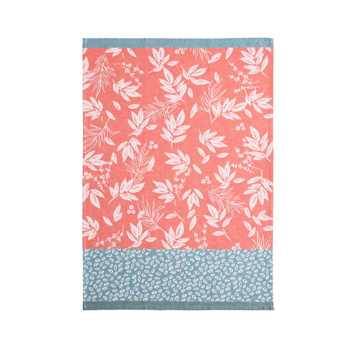 Coucke Cotton Jacquard Tea Towel, Red Foliage, 50 x 75 cm