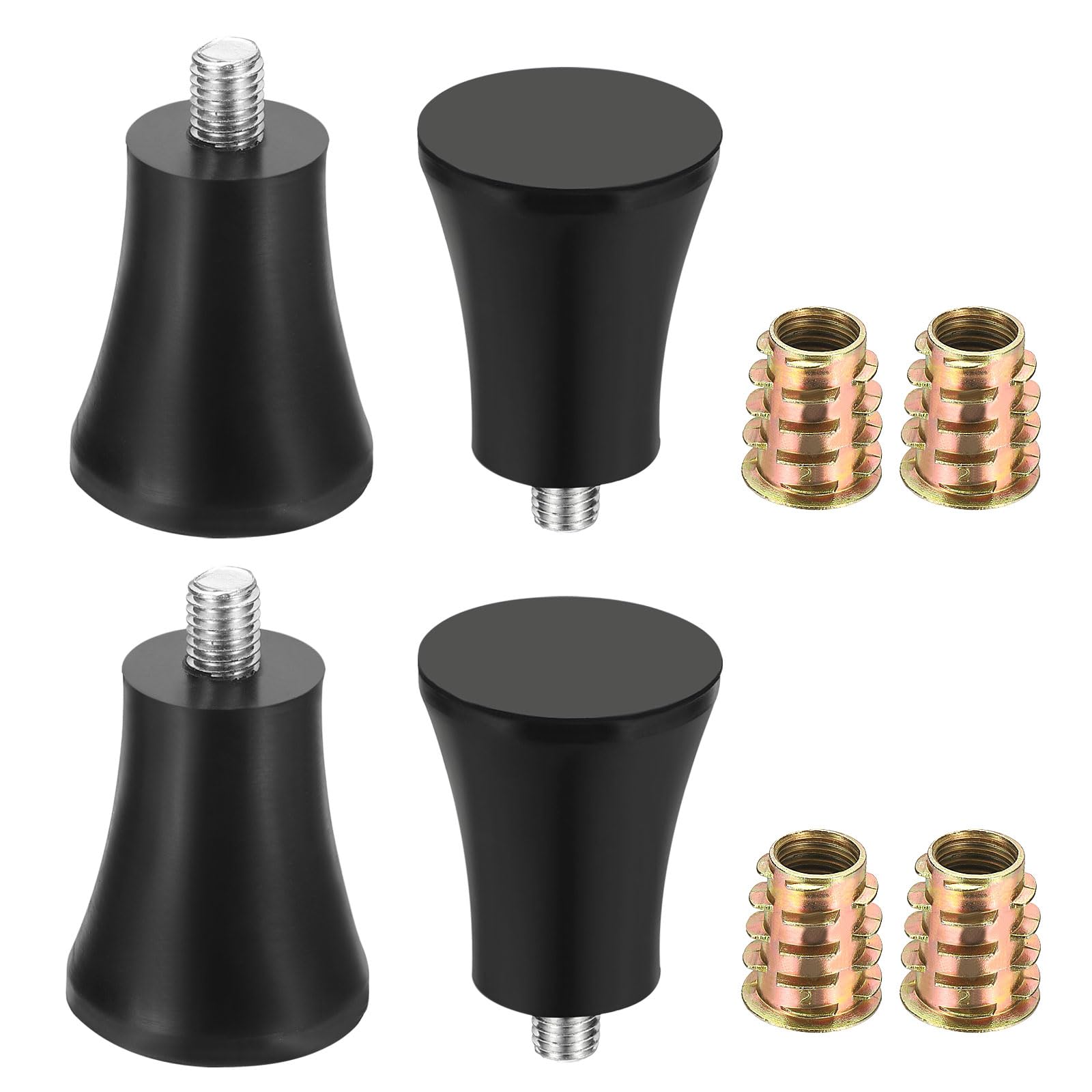 Niveladores de muebles M10 x 12 mm ajustables para patas de mesa y gabinete, 4 piezas