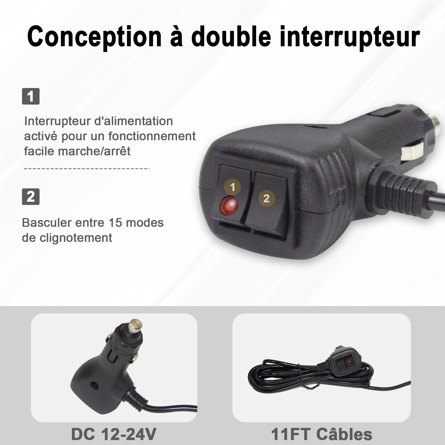 68CM 54 LED Barre Lumineuse Clignotante Stroboscopique, Rampe gyrophare led Gyrophare LED vehicule, Flash barre led stroboscopique, Éclairage Secours Magnétique Toit Voiture Camion Sécurité 12-24V