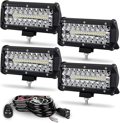 WINBANG - Barra de luz LED de 7 pulgadas, 150 W, 25,000 lúmenes, luces LED de tractor con haz combinado de inundación puntual, luz de trabajo LED