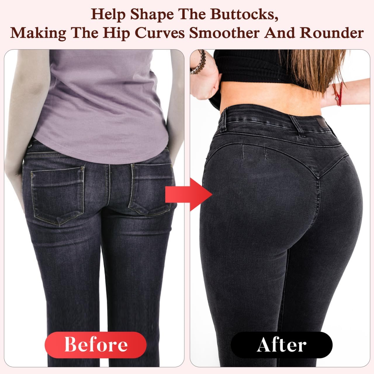 Healifty Silicone Butt Pads Adhesive Fake Hip Padding Reusable Buttocks Enhancers Inserts Butt Lift Pads for Women Girls Shapewear Underwear 8.85 X 6.49 X 1.57 Inches Chocolate - Image 5