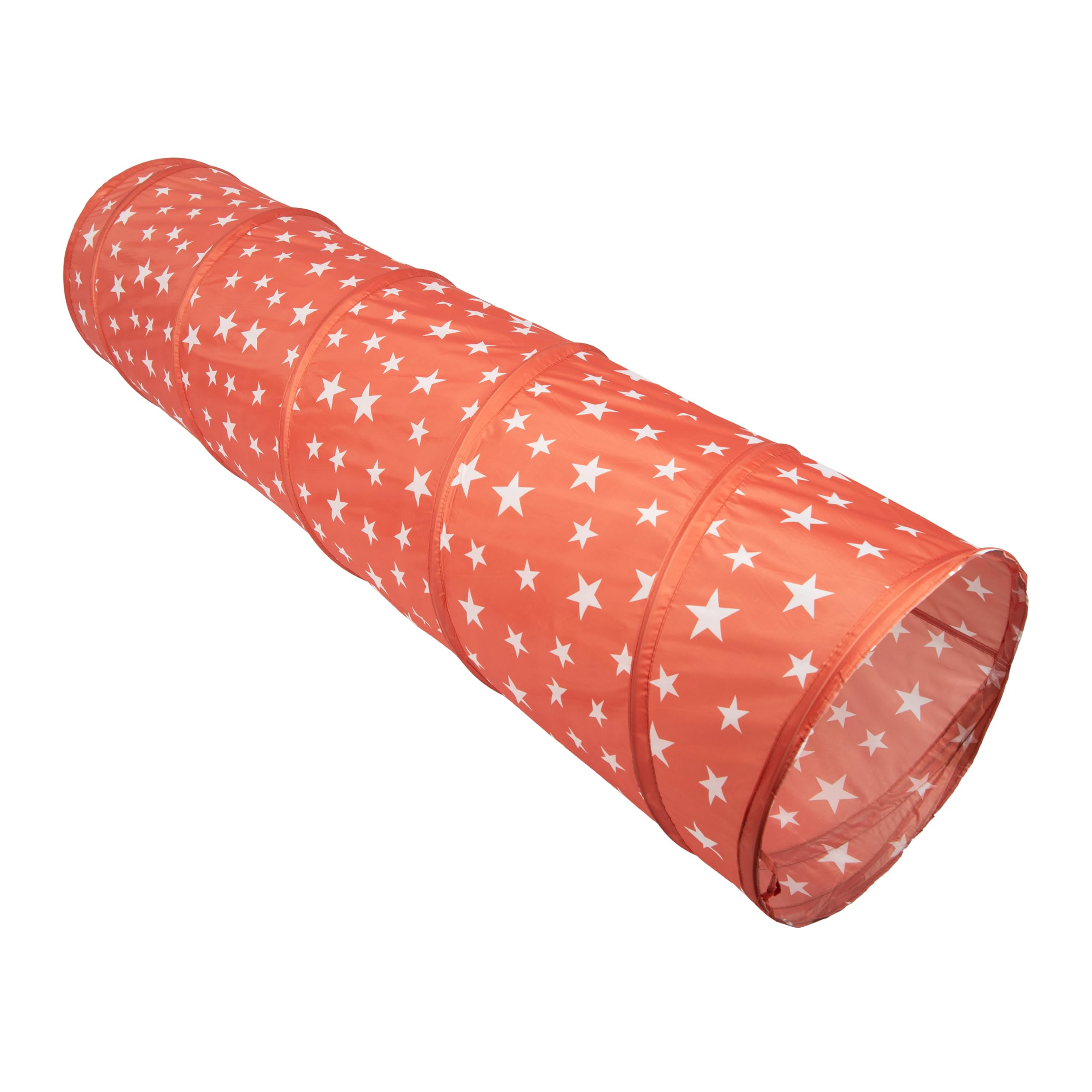 Relsy Starry Burnt Orange Pop Up Tunnel for Kids Toddlers, Pets, Burnt Orange Star Tunnel, 180cm x 45cm