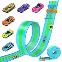 ACELIFE Piste flessibili per auto da corsa, 4,5M Pista da corsa con 6 auto incluse