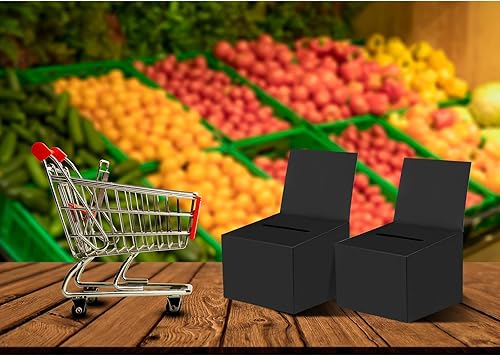 Miniatura 5 de 30 cajas para rifas, urnas de donación para recaudación de fondos, caja de cartón de 6.5 x 4.5 x 4.5 pulgadas con ranura para boletos y cabecera