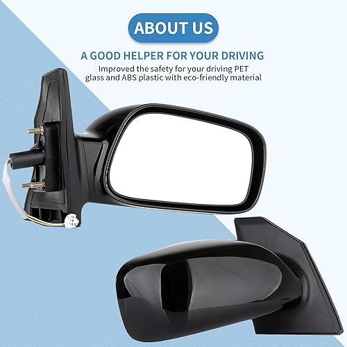 Miniatura 7 de ECCPP Power Side View Mirror Gloss Black Passenger Side(RH) Mirror for 03-08 For Toyota Corolla TO1320178 8794002380