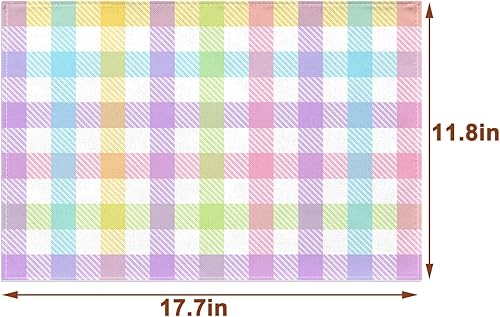 Miniatura 3 de Nepnuser Juego de 4 manteles individuales de lino con diseño de búfalo de Pascua, rústicos, para decoración de mesa de comedor, cocina, hogar,