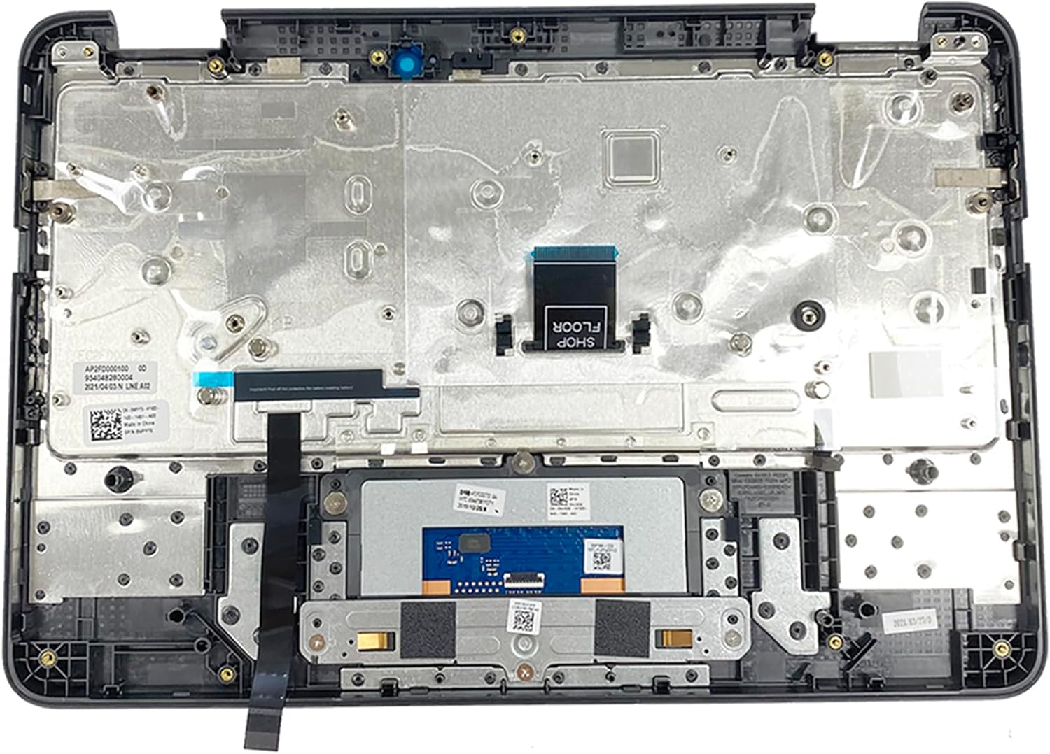 Replacement for Dell Chromebook 11 3100 2-in-1 Laptop Upper Case Palmrest Keyboard Touchpad Assembly Part 11.6" 0WFYT5 WFYT5 Top Cover Black