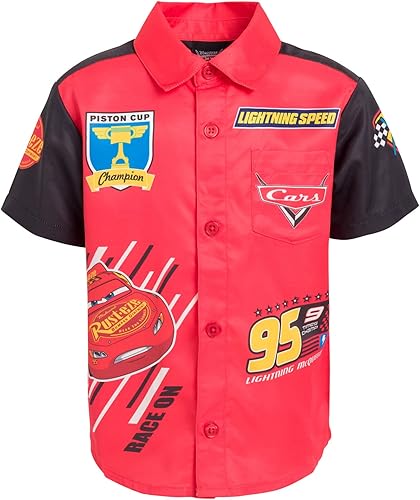 Disney Mickey Mouse Lilo & Stitch Toy Story Cars Camisa hawaiana con botones para bebés y niños grandes