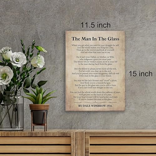 Miniatura 2 de Lienzo impreso con texto en inglés «The Man in the Glass Poema», arte de pared para decoración del hogar, When You Get What You Want in Your