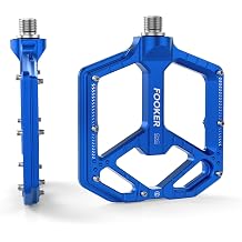 FOOKER Mountain Bike Pedals,Non-Slip Bicycle Flat Pedals Aluminum 9/16",MTB Pedals Wide Platform Pedals for Mountain Bike, BMX, Road Bike Pedals
